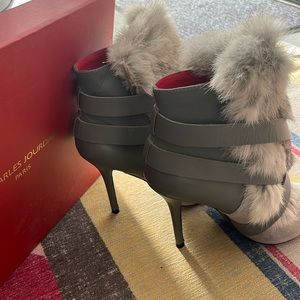 Stunning and unique fur heel booties!